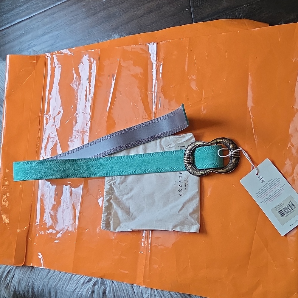 Nwt! Sezane GAIA belt Turqouise Green - Picture 8 of 8